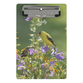 Goldfinch on a Harebell Flower Mini Clipboard