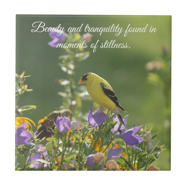 Goldfinch on a Harebell Flower Tile (Front)