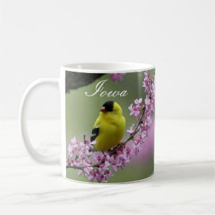 Goldfinch on Redbud Branch, Iowa State Bird Mug