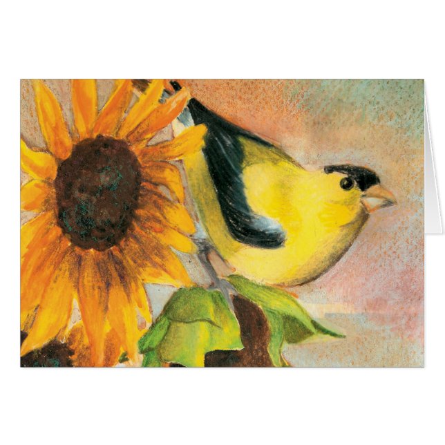Goldfinch on Sunflowers (Front Horizontal)