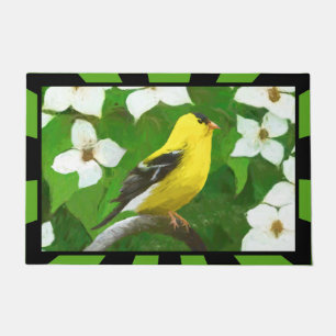 Goldfinch Painting - Cute Original Dog Art Doormat
