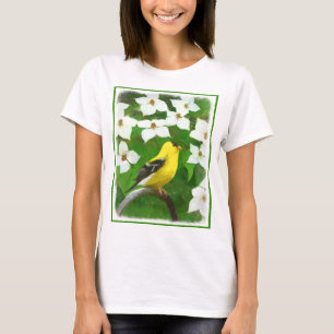Goldfinch Painting - Cute Original Dog Art T-Shirt