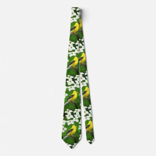 Goldfinch Painting - Cute Original Dog Art Tie