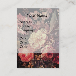 GOLDFINCH,PINK ROSES AND BUTTERFLY BUSINESS CARD