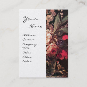 GOLDFINCH,PINK ROSES AND BUTTERFLY,White Pearl Business Card