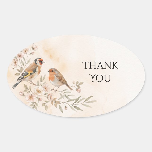 Goldfinch Robin Garden Bird Wedding Sticker (Front)