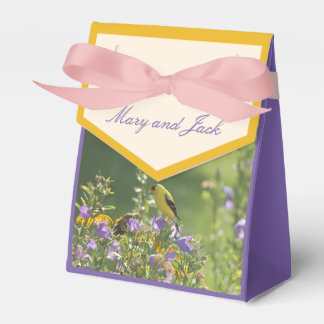 Goldfinch Spring Garden Wedding Cream Favour Box