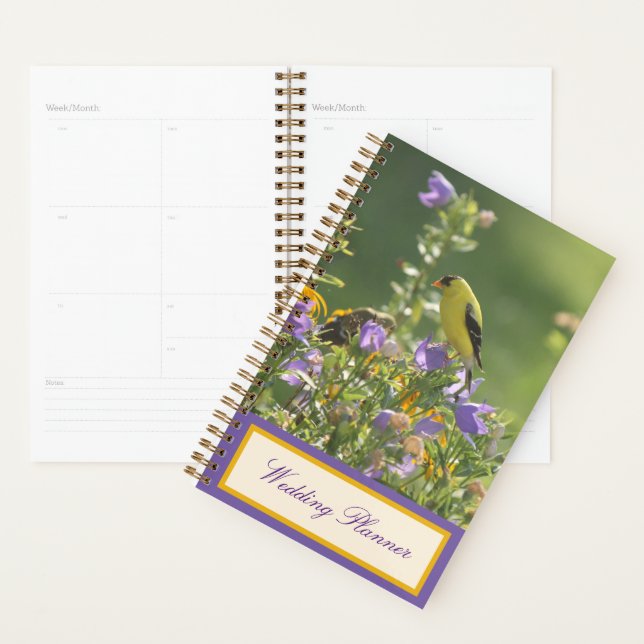 Goldfinch Spring Garden Wedding Purple Planner (Display)