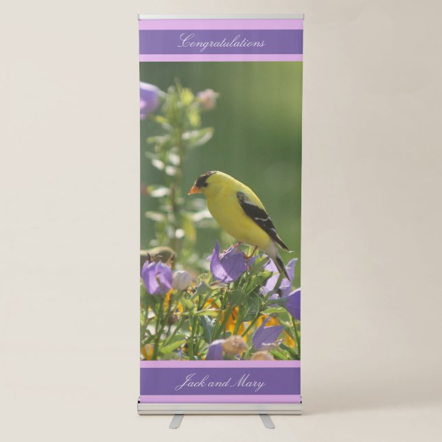 Goldfinch Spring Garden Wedding   Retractable Banner (Front)