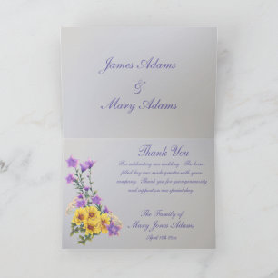 Goldfinch Spring Garden Wedding Thank You Card