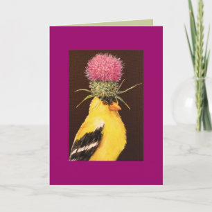 goldfinch with thistle card