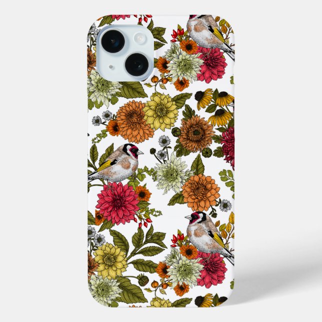 Goldfinches and flowers Case-Mate iPhone case (Back)