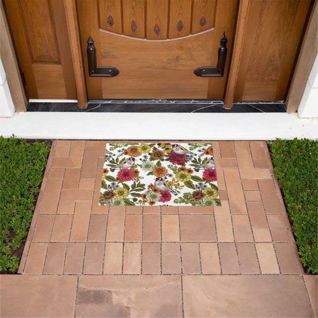 Goldfinches in the garden   doormat (Outdoor)