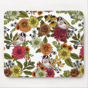 Goldfinches in the garden mouse mat