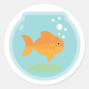 Goldfish Bowl Classic Round Sticker