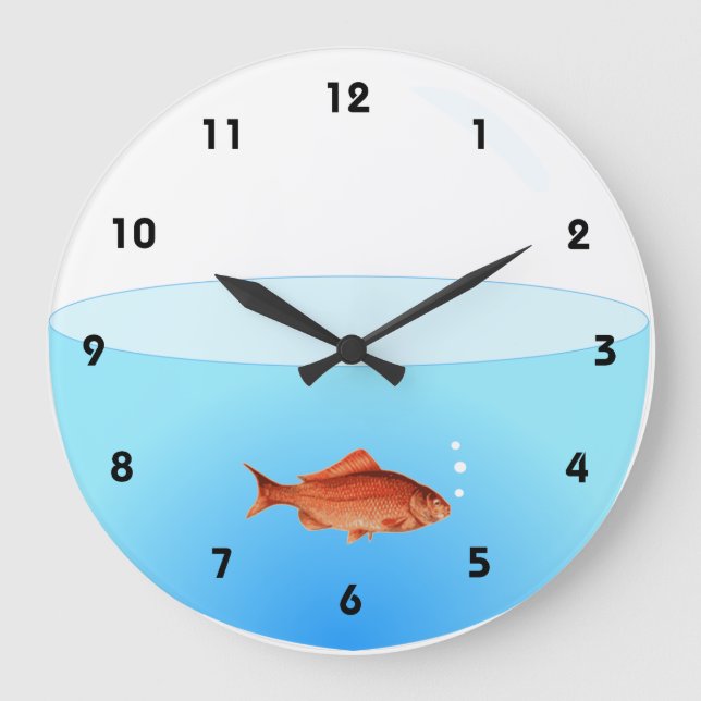 Goldfish Bowl Wall Clock with numbers (Front)