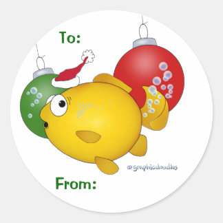 Goldfish Christmas flatus event! Classic Round Sticker