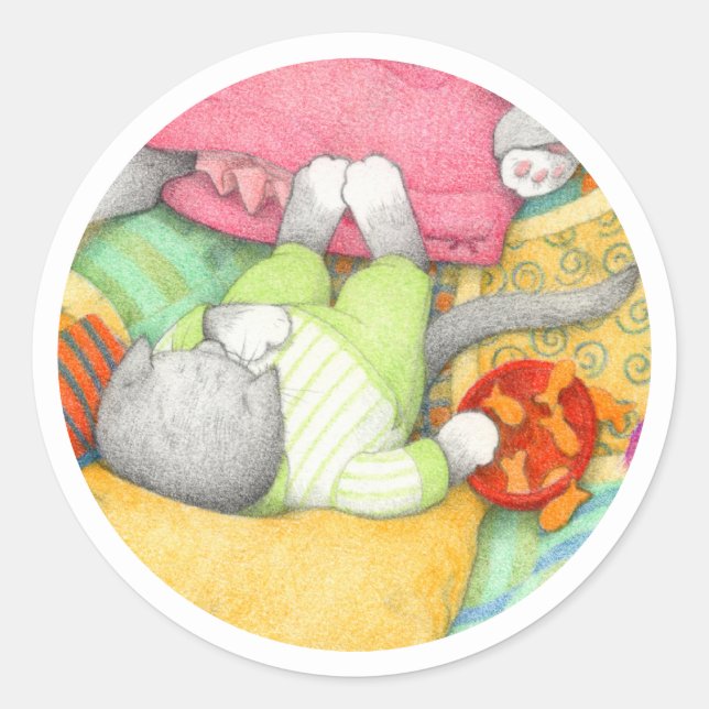 GOLDFISH CRACKERS KITTY Large Round Stickers (Front)