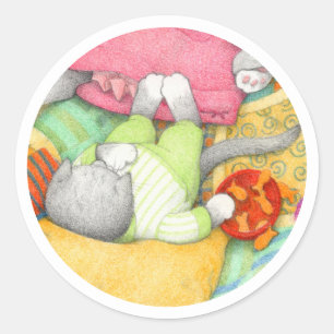 GOLDFISH CRACKERS KITTY Large Round Stickers