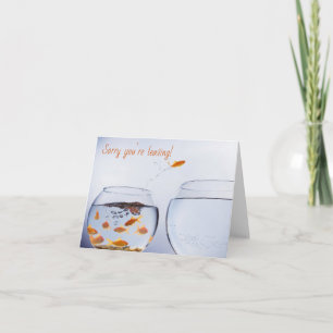 Goldfish escaping folded Greeting Card
