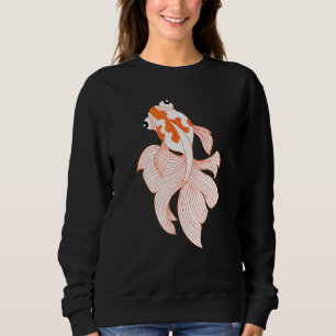 Goldfish Fancy Red White Calico Ryukin Fantail Vei Sweatshirt