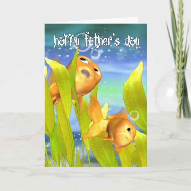 Goldfish Father's Day Card - Goldfish Card For Fat (Front)