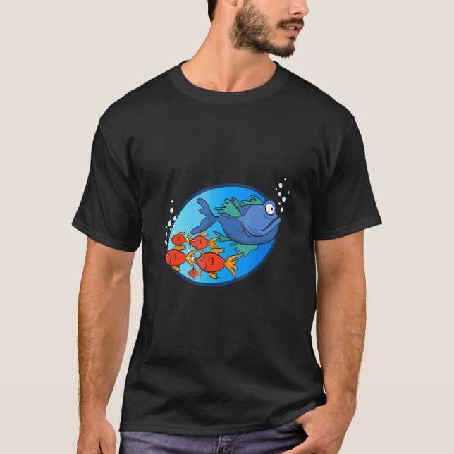 Goldfish Glass Aquaristic Fish T-Shirt (Front)