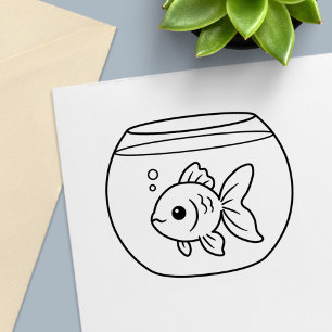 Goldfish in a Fish Tank Self-inking Stamp