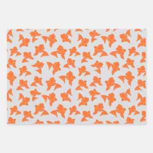 Goldfish on grey Wrapping paper sheet set