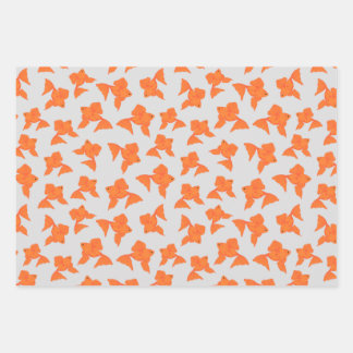 Goldfish on grey Wrapping paper sheet set