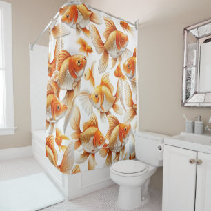 Goldfish Pattern Wallpaper and Curtain