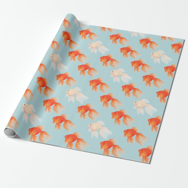 Goldfish Pattern Wrapping Paper (Unrolled)