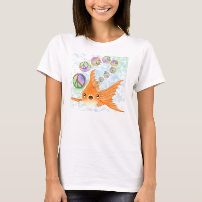 Goldfish Peace Bubbles T-Shirt (Front)