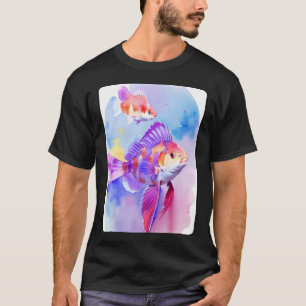 Goldfish Portrait Animal Water Pet Illustration T-Shirt