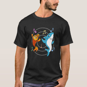 Goldfish Shark Dancing Cute Sea Animals T-Shirt