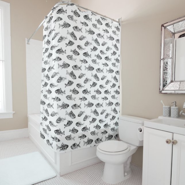 Goldfish Shower Curtain (In Situ)