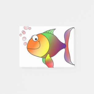 goldfish smiling cartoon post-it notes