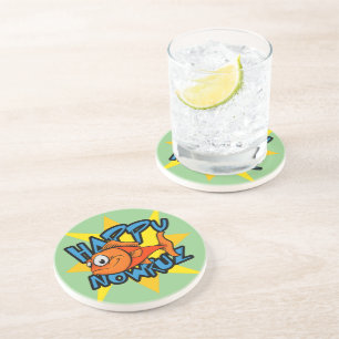 Goldfish Smiling Sun Persian New Year Nowruz Coaster