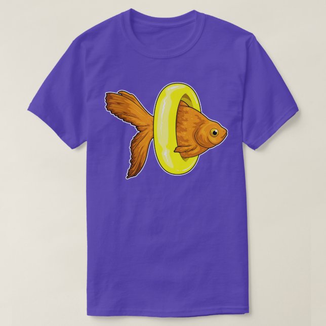 Goldfish Swimming Lifebuoy T-Shirt (Design Front)
