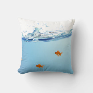 Goldfish under water aquarium cushion