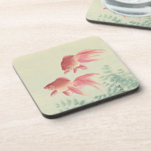 Goldfish Vintage Japanese Woodblock Print Coaster
