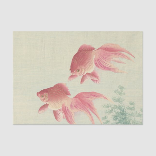 Goldfish Vintage Japanese Woodblock Print Tissue Paper (Front)