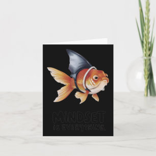 Goldfish Wearing Shark Fin Mindset S Sticker Card