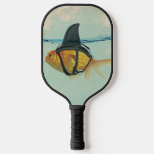 Goldfish with a Shark Fin Pickleball Paddle