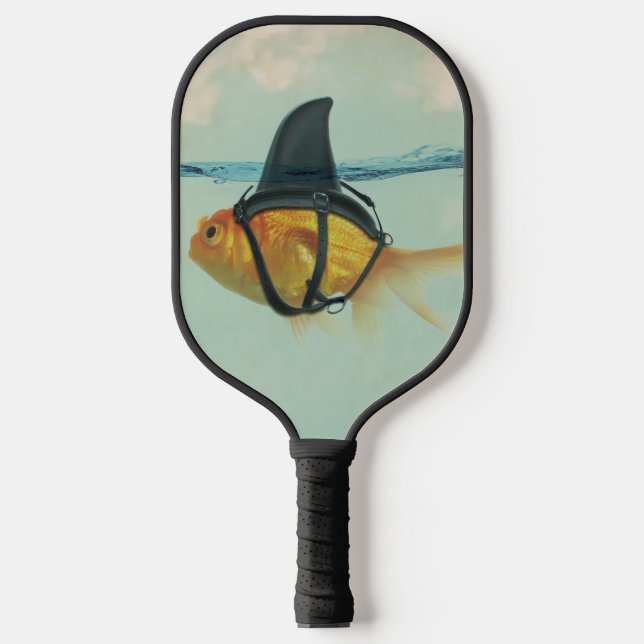 Goldfish with a Shark Fin Pickleball Paddle (Front)