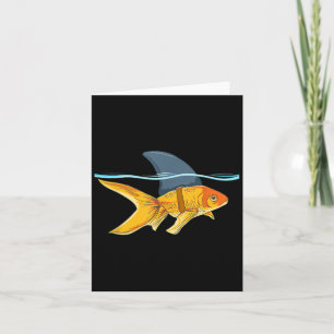 Goldfish With Fin Shark Funny Fi-shirt Card