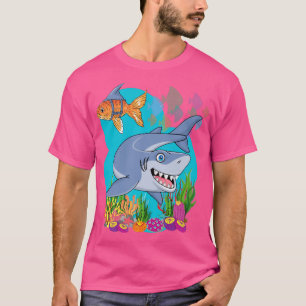 Goldfish With Huge Dreams and Great White Goals Mo T-Shirt