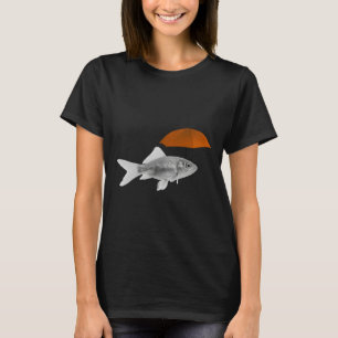 Goldfish With Red Umbrella Pop Art Retro T-Shirt