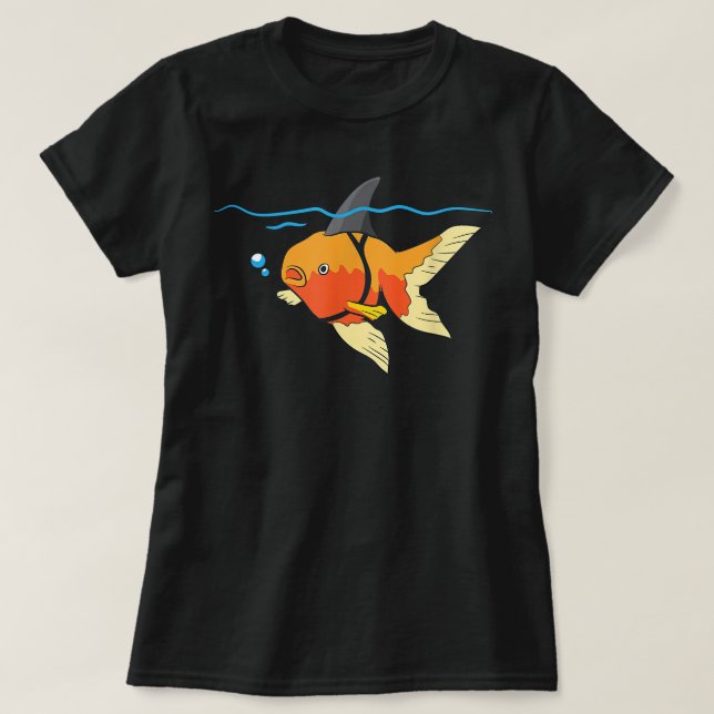 Goldfish With Shark Fin  Cool Sea Creatures Week G T-Shirt (Design Front)