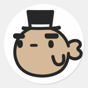 Goldfish With Top Hat Classic Round Sticker